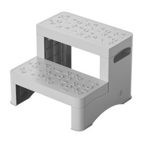 2 Step Stool for Kids Toddler Stool with Anti-Slip Surface Toilet Potty Training Stool for Bathroom Kitchen Sink (Option: olGrey)