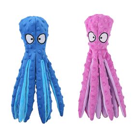 2Pcs Squeaky Dog Toys No Stuffing Crinkle Plush Octopus Dog Teething Toy Interactive Dog Toy Dog Training Toy For Puppy Small Medium Large Dog (Option: ue_Pink)