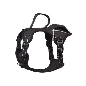 PETMARVEL High-Perfomance Tactical Dog Harness With Poop Bag Holder, No Pull Front Clip & Metal Buckles, Brown S (Option: Black-XLarge)
