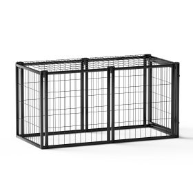 Dog Crate 47.2" Dog Kennel for Small Medium Dogs, Puppy Dog Playpen with Top, Pet Cage, Indoor, Black.47.2"L x 22"W x 24"H. (Color: AS PIC)