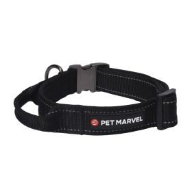 PET MARVELHigh Performance Tactical Dog Collar 1.25 In Wide With Handle (Option: Black-Medium)