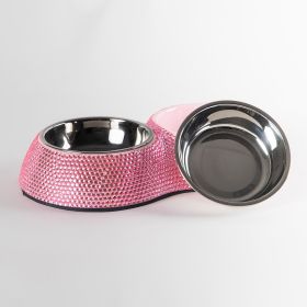 Crystal Pet Dining Bowl (Color: Pink Crystal)